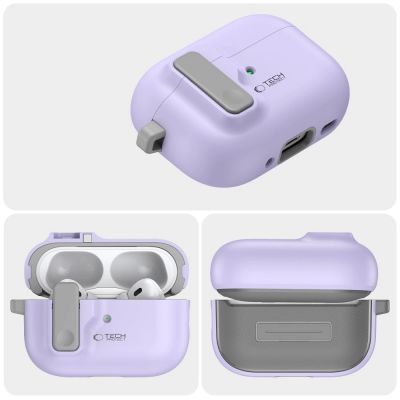 4. Tech-Protect Slim Hook Case mit Karabiner für Apple AirPods Pro 1/2 – Lila