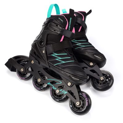 6. Meteor M 34-38 Buzzy Rollschuhe Schwarz/Rosa/Mint