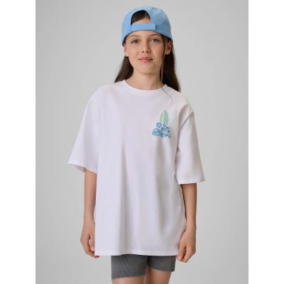 Lockeres T-Shirt mit Aufdruck für Mädchen 4F 4FJRSS26TTSHF3980-11S