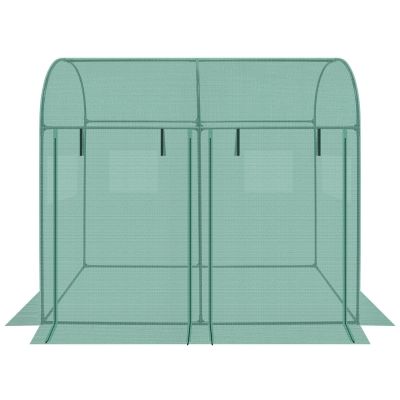 17. Gewächshaus-Gartentunnel mit zwei Eingängen für Tomaten und Gurken, 200 x 100 x 180 cm, grün