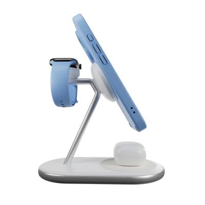 6. Puro Mag Station Qi2 3-in-1 Kabelloses Ladegerät Kompatibel mit MagSafe - Weiß