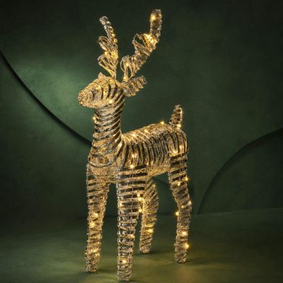 4. DEKORATIVER RENTIER 34 CM 20 LED GOLD