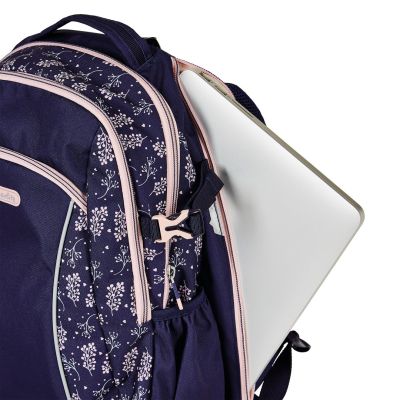11. Herlitz Ultimate Blossom Schulrucksack, beige, marineblau, Polyester