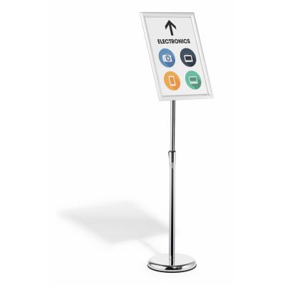 4. Robuster Schilderhalter und Präsentationsständer 479923 A3 aus Aluminium, Kunststoff und Stahl, Silber