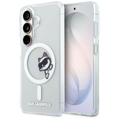 Karl Lagerfeld IML Peekaboo Choupette MagSafe Hülle für Samsung Galaxy S26 Plus - Transparent