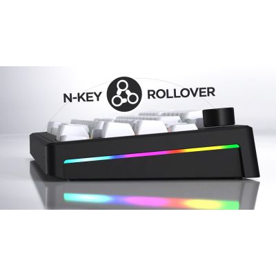 16. HATOR Skyfall 65 MAG ULTRA 8K Gaming-Tastatur USB QWERTY US Englisch Schwarz, Weiß