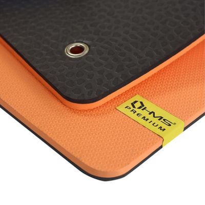 2. HMS Premium MFK01 Orange-Schwarze Club Fitnessmatte mit Löchern