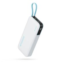 Cuktech CUKP200NGLLG 55W 20000mAh Powerbank mit integriertem USB-C-Kabel – Weiß