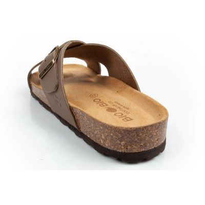 5. Bio Bio Schuhe Herren-Slipper, profilierte Flip-Flops, Naturleder, braun