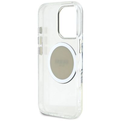 7. Guess IML Metal Colored Circle Classic Logo MagSafe Hülle für iPhone 16 Pro - Grau