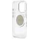 7. Guess IML Metal Colored Circle Classic Logo MagSafe Hülle für iPhone 16 Pro - Grau