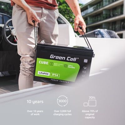 12. GREEN CELL LIFEPO4 CUBE-AKKU 60AH 12V/12,8V 768Wh LFPGC12V60AH