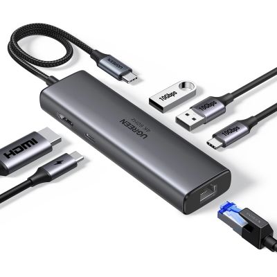 2. Ugreen USB-C 6-in-1 HDMI USB-C USB-A Ethernet Hub – Grau