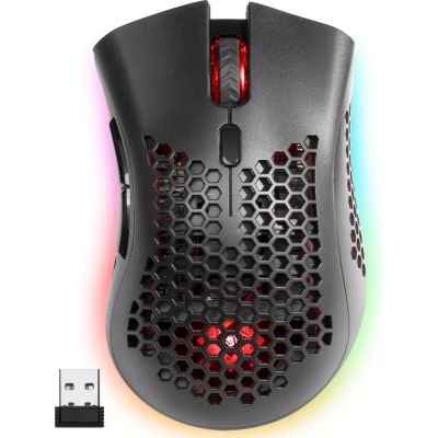 5. Defender Kabellose Maus GM-709L Warlock RF RGB 2400DPI 8P, 5 Hintergrundbeleuchtungsmodi, gelocht 52709