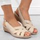 3. Rieker W RKR682 bequeme Ledersandalen beige