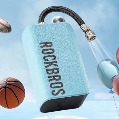 10. Rockbros 42520006001 Elektrischer Pumpenkompressor mit Digitalanzeige für Bälle/Ballons, Blau
