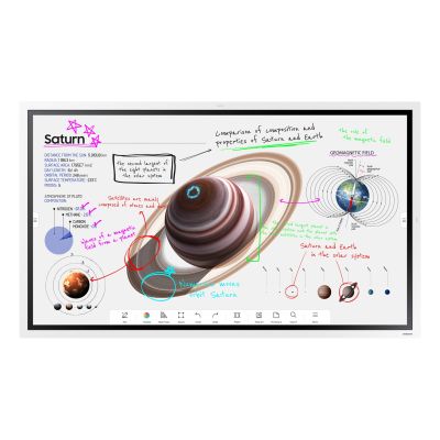 34. SAMSUNG Flip Pro Digital Flipboard 65" 4K IR-Touch HDMI USB-C USB LAN WiFi WPA2 Enterprise Bluetooth Tizen 6.5 SoC 2x10W 400x400