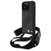 BMW M Edition Carbon Stripe & Strap Hülle für iPhone 16 Pro Max – Schwarz