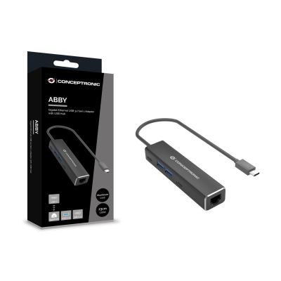 3. Conceptronic ABBY13B Dockingstation, kabelgebunden, USB 3.2 Gen 1 (3.1 Gen 1), Typ-C, Grau