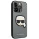 4. Karl Lagerfeld Saffiano Karl's Head Patch Hülle für iPhone 14 Pro Max - Silber