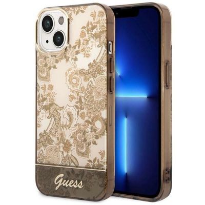 Guess GUHCP14MHGPLHC iPhone 14 Plus 6,7" ockerfarbene Hardcase-Porzellankollektion
