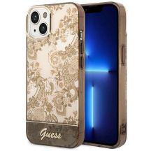 Guess GUHCP14MHGPLHC iPhone 14 Plus 6,7" ockerfarbene Hardcase-Porzellankollektion