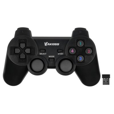 5. VAKOSS DRAHTLOSES USB-GAMEPAD MIT DUAL-SHOCK-FUNKTION, PC/PS3, DIGITAL- UND ANALOGMODUS, GP-4705BK SCHWARZ