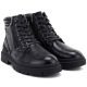 5. Schwarze Herren-Ankle-Boots aus Leder mit zwei Reißverschlüssen, Big Star UU174242