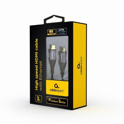 3. GEMBIRD Premium-Serie Kabel CCBP-HDMI-3M (HDMI M - HDMI M; 3 m; schwarz)
