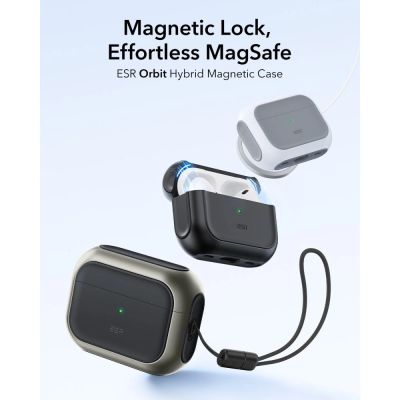 2. ESR Orbit HaloLock MagSafe Hülle für AirPods Pro 3 – Grau & Schwarz
