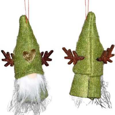 11. Weihnachtsanhänger, 9 cm, grün, Weihnachtsmann