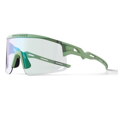Rockbros Photochrome Fahrradbrille mit UV-Schutz und Korrektureinsatz - Grün
