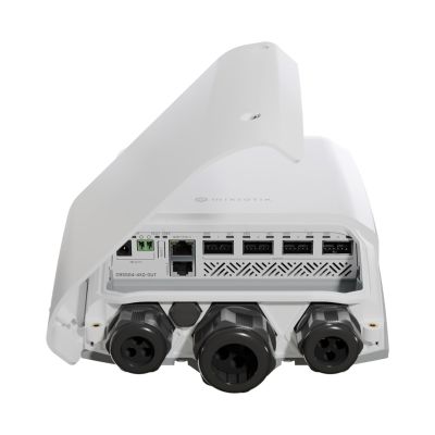 3. Mikrotik CRS504-4XQ-OUT Netzwerkkarte, verwaltetes Layer-3-Fast-Ethernet (10/100) mit PoE-Unterstützung, 1 HE, Weiß