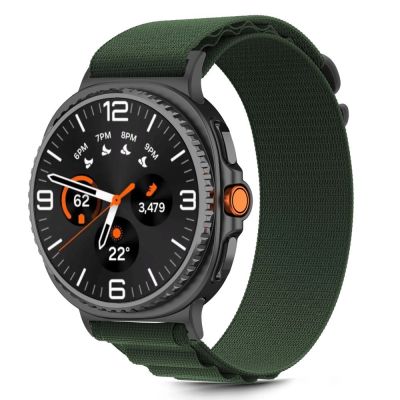 2. Tech-Protect Nylon-Streifenarmband für Samsung Galaxy Watch 40/44/46 mm – Grün