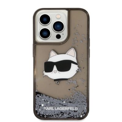 3. Karl Lagerfeld KLHCP14LLNCHCK iPhone 14 Pro 6.1" schwarz/schwarz Hardcase Glitter Choupette Head