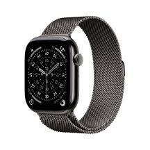 Apple Watch Series 11 GPS + Cellular 46 mm Gehäuse aus Titan in Schiefergrau mit Schiefergrauer Schlaufe – S/M