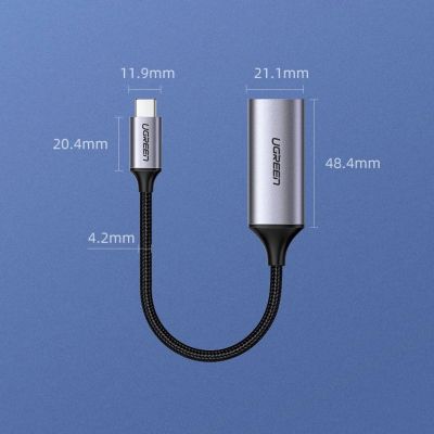 12. Ugreen USB Typ C auf HDMI 2.0 Adapter 4K @ 60 Hz Thunderbolt 3 für MacBook / PC grau (70444)