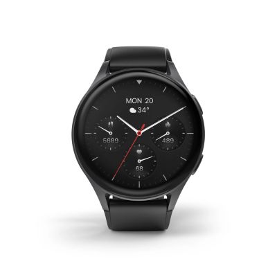 Hama 8900 GPS AMOLED Smartwatch 1,43 Zoll mit Silikonarmband - Schwarz