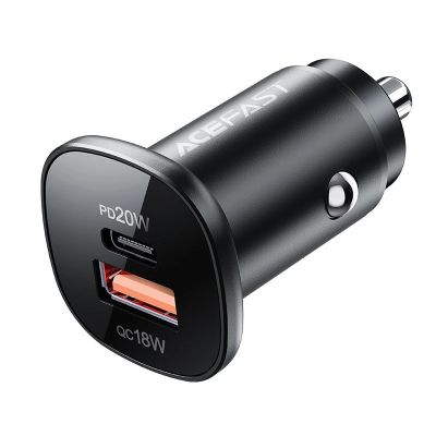 Acefast Autoladegerät 38W USB Typ C / USB, PPS, Power Delivery, Quick Charge 3.0, AFC, FCP schwarz (B1 schwarz)