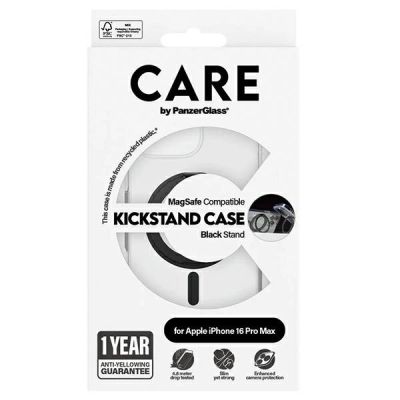 5. CARE by PanzerGlass Feature Kickstand Case mit MagSafe für iPhone 16 Pro Max – Schwarz