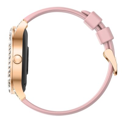 6. VELTORI VT360-1 Damen-Smartwatch, pinkes Silikonarmband