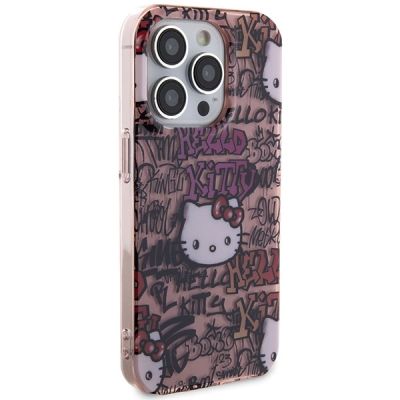 4. Hello Kitty IML Tags Graffiti Hülle für iPhone 15 Pro – Rosa