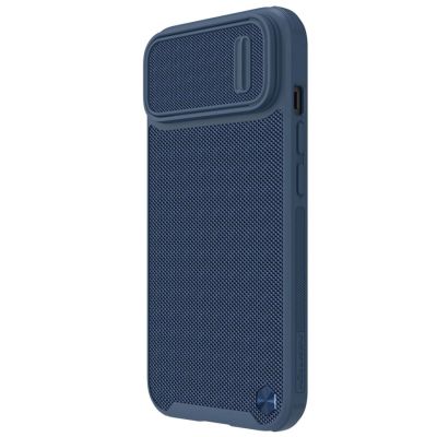 2. Nillkin Textured S Case für iPhone 14, gepanzerte Hülle mit Kameraabdeckung, blau
