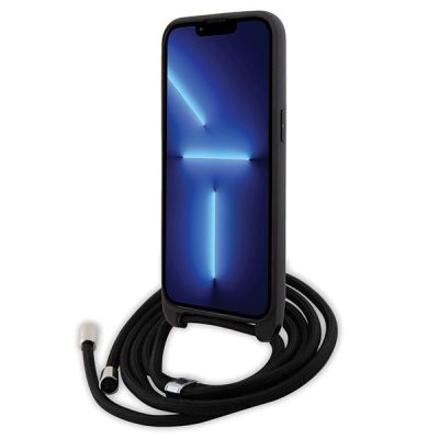 4. Karl Lagerfeld Crossbody Saffiano Metal Pin Karl & Choupette Hülle für iPhone 15 Pro Max – Schwarz