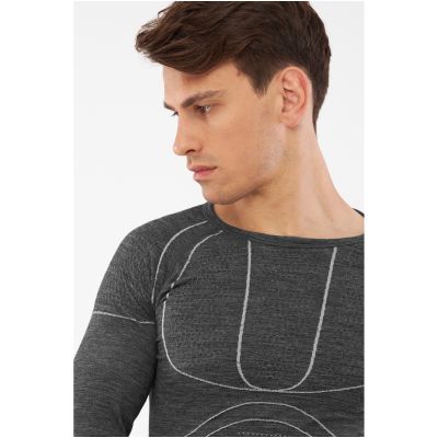 2. Herrenunterwäsche VIKING Lan Pro Longsleeve aus Merinowolle, graphitfarben
