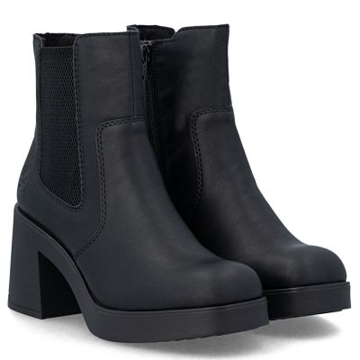 4. Damen-Chelsea-Boots mit Blockabsatz, gefüttert, schwarz, Rieker 58081-00