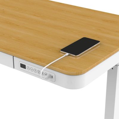 23. ACTIVEJET Schreibtisch mit elektrischer Höhenverstellung, Höhe 120x60 ET119S weiß/eiche