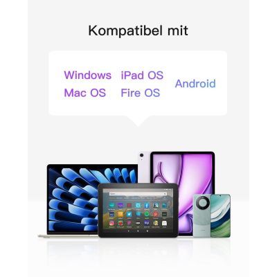 5. inateck Tastaturtablett QWERTZ grau