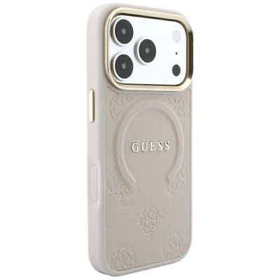 4. Guess Saffiano Peony & Ring MagSafe Hülle für iPhone 17 Pro / 18 Pro - pink