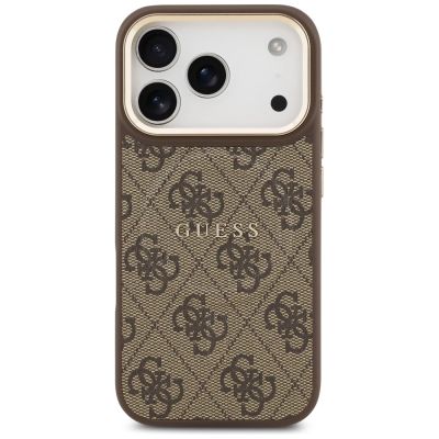 3. Guess 4G PU Classic Logo MagSafe Case für iPhone 17 Pro - Braun